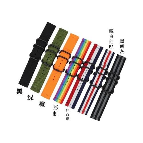 Woven Nylon Watch Band for Samsung Galaxy Watch Gear S3 S2 Huami Watch NATO Canvas Nylon Strap 18/20/22/ 24mm Quick Release