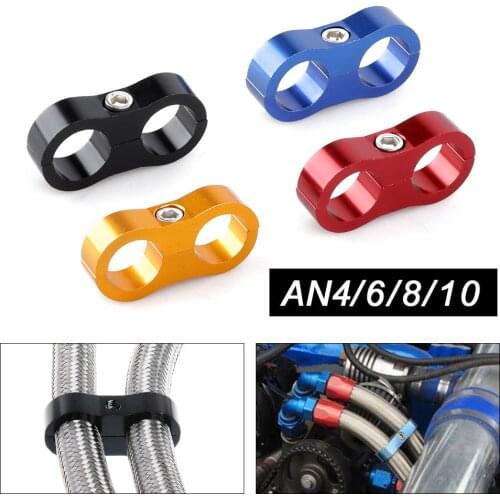 1Pcs Universal AN4 AN6 AN8 AN10 Billet Oil Fuel Water Hose Tube Anodized Line Seprator Divider Clamp Kit Aluminum Line Separator