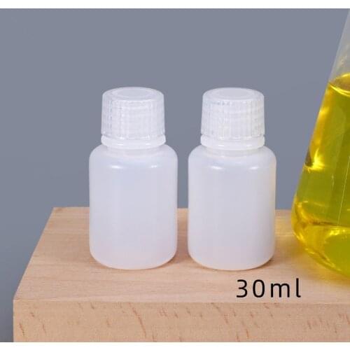 10PCS of 30ML Travel Bottles Empty Round Small Mouth Plastic Bottle HDPE Material Lotion Reagent Packing Container