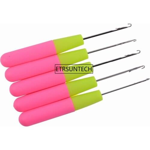 200pcs 15Cm Pink & Lemon Color Plastic Knitting Crochet Hook Needles For Jumbo Braiding Hair And Crochet Braids F3240