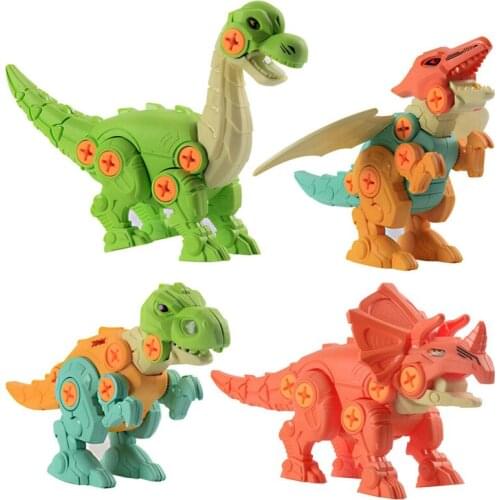 4PCS Kids Dinosaur Toys Take Apart Dinosaurs with Tools DIY Construction Set STEM Gift for Age 3 4 5 6 7 Year Old Kid