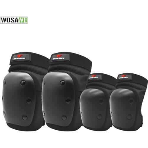 WOSAWE 4pcs Elbow Knee Protectors PP Shell Knee Brace Support Joelheira Knee Pads For Volleyball Roller Skating Snowboarding