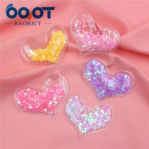 S-1911188,5pcs 6*5cm Colored shiny Love shape Decoration ornament Accessories Plush Hair Decoration,Clothing DIY materials