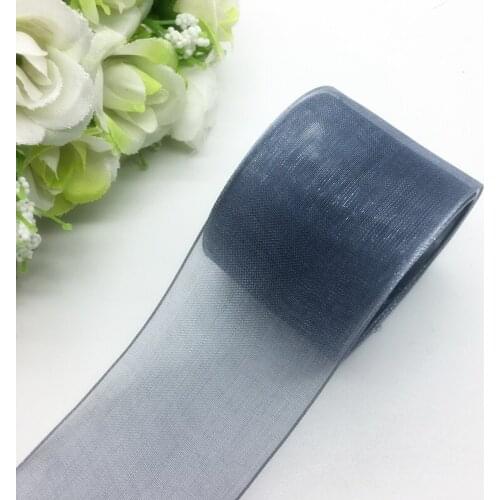 5 Yards/Lot 1-1/2" (38mm) Gray Organza Ribbon Bow Hair Wedding Decoration Lace Crafts