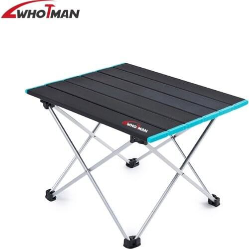 Aluminum Folding Camping Table Lightweight Portable Camp Table Collapsible Foldable Picnic Table in a Bag Outdoor Camping Furnit