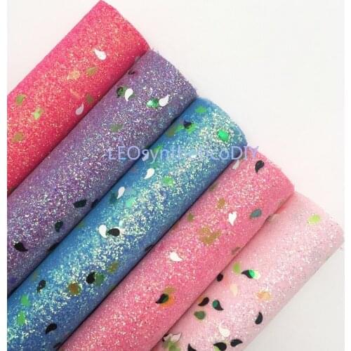 1PC 21X29CM Glitter Fabirc, NEON Glitter Leather, Glitter Leather Sheets For Making Bows LEOsyntheticoDIY GM3091A