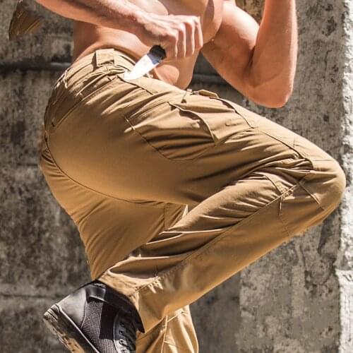 Brown Cargo Pant Outdoor Casual Men Trouser Army Combat Hiking Camping Traveling Fishing Wear All Season Working Multi Pocket