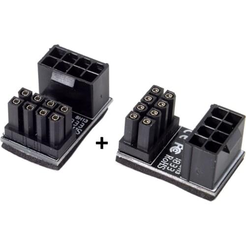 CYSM ATX 8Pin Female to 8pin Male 180 Degree Angled Power Adapter for Desktops Graphics Card