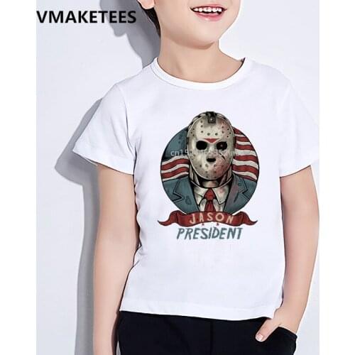 Kids Summer Short Sleeve Girls & Boys T shirt Children Cool Jason For President Print T-shirt Casual Funny Baby Clothes,HKP2077