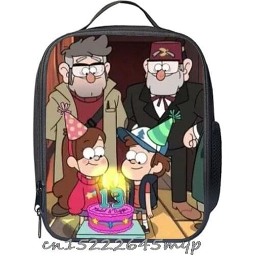 Gravity Falls High Lunch Bag Kids Baby Tote Picnic Lunchbox Lunch Package Convenient Portable birthday gift