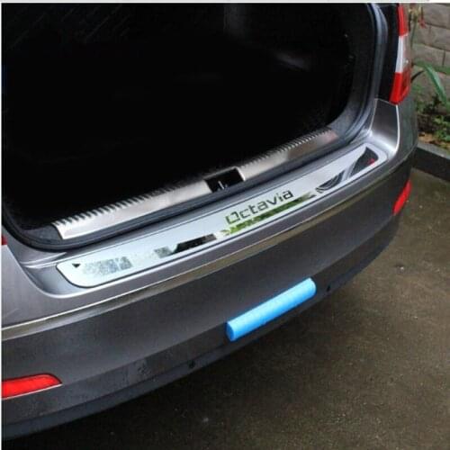 For Skoda Octavia A7 2015-2017 Sedan Car-Trunk rear bumper Guard guard the Stying After door threshold plate car accessories
