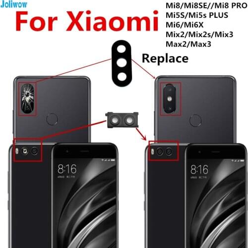 FOR Xiaomi mi 8 8se 8 pro 6 6x mi 5s PLUS MAX MAX 2 rear back camera glass lens replacement parts with adhesive sticker
