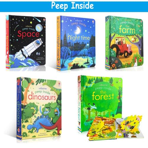 Usborne English Educational Picture Books Peep Inside The Jungle for Kids Children Books Baby English Language Learning