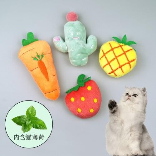 Cat Toys Catnip Plush Toys Chews Teeth Pet Products Carrots Strawberries