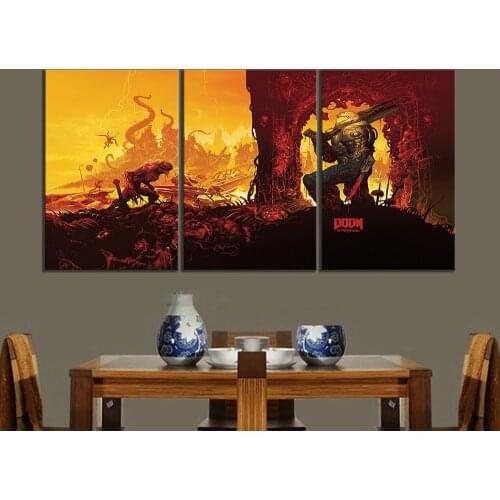 DOOM Eternal Picture Oil Painting Wall Art DOOM Game Poster HD Wall Picture for Living Room Decor