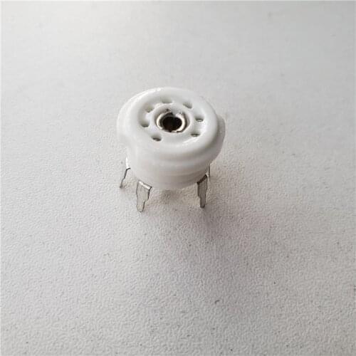 16pcs Ceramic tube socket GZC7-Y1 silver foot PCB electronic tube socket outlet for 6X4 EAA91 6J1 EF91 6AL5 tube amplifier