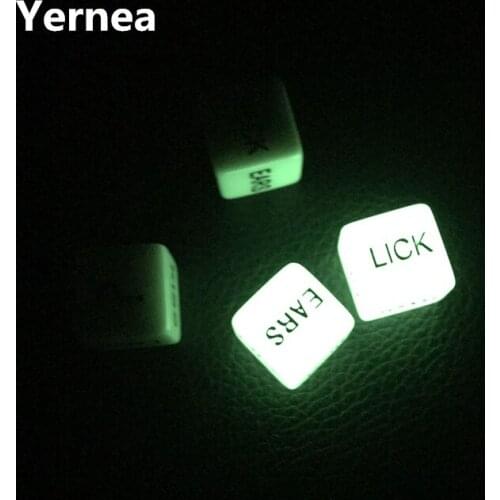 One Pair For Sale 16mm Luminous Spice and White English Combination Dice Sexy Toy Couple Foreplay Erotic Dice Brial Gift