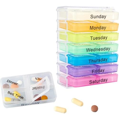 28 Compartments Multifunction Medicine Cases Weekly Pills Box Container Organizer For Healthy Care Pill Box Tool For Remind