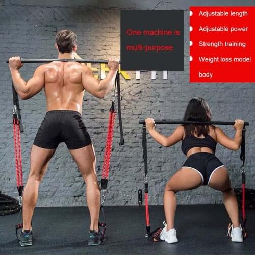 Fitness stick strength training yoga elastic band slimming pull squat artifact resistance band Pilates stick fitness equipment