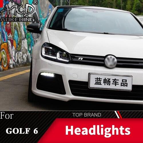 Head Lamp For VW Golf6 MK6 2009-2013 golf 6 Headlights Fog Light Daytime Running Lights DRL H7 LED Bi Xenon Bulb Car Accessories