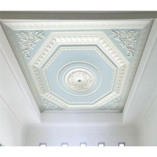 Custom Plaster relief carved ceiling background wallpapers for living room decoration 3D mural wallpaper for walls 3d
