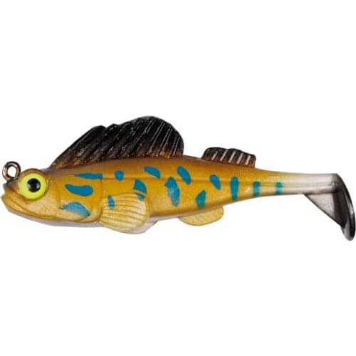 Fishing Lure 7cm 14g Fishing Bait 3D Eyes Lifelike Lead Head Artificial Soft Bait With Tail