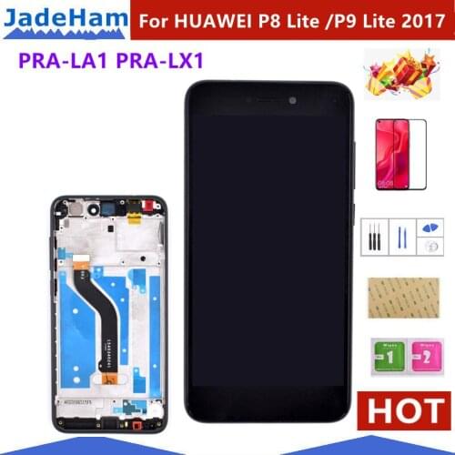 Screen+Frame For HUAWEI P8 Lite 2017 Lcd Display Screen Replacement For Huawei P9 Lite 2017 LCD SCreen PRA-LA1 PRA-LX1