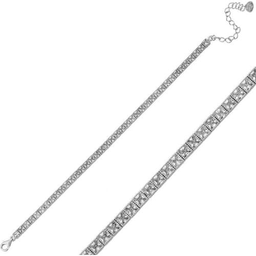 Silverlina Silver Square Watercourse Womens Bracelet