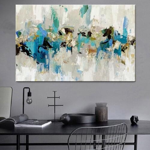 Nordic Grenn Blue Golden Modern Abstract Wall Poster Nordic Canvas Print Painting Art Decoration Picture Living Room Home Decor