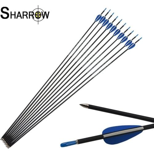 15pcs 32inch Archery Mixed Carbon Arrow Spine 1200 ID 4.2mm for Compound Bow Recurve Bow Outdoor Hunting Shooting Accessories