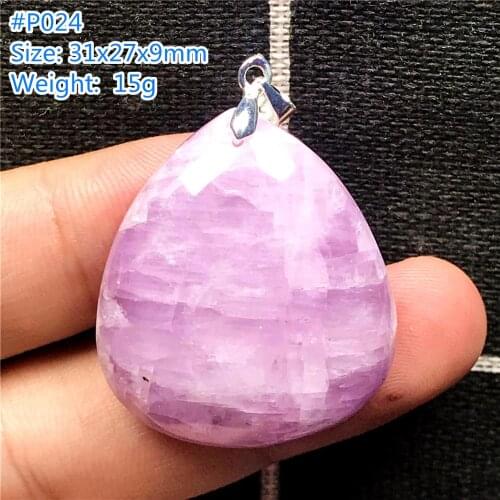 Top Natural Purple Kunzite Pendant Jewelry For Women Man Gift Crystal Stone Silver 31x27x9mm Beads Water Drop Gemstone AAAAA