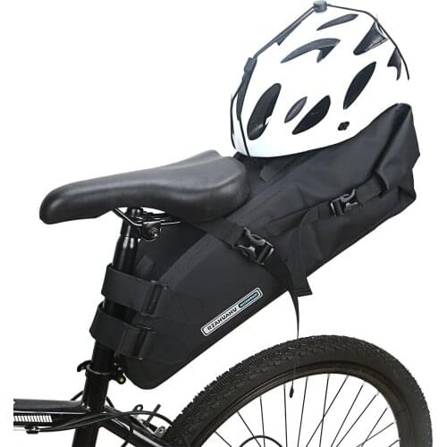 Bicycle Saddle Bag Waterproof Large Capacity 13L Foldable Tail Rear Bag Cycling MTB Trunk Pannier Reflective MTB Accessories