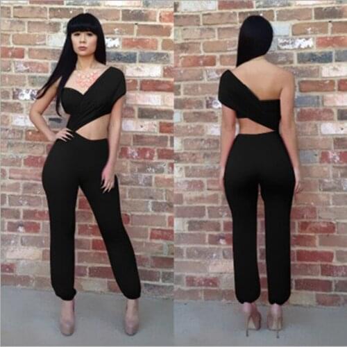 Hot Women Casual Bodycon Bodysuit Holiday Leotard V-Neck Playsuit dress 013 uk one size 8 10 12