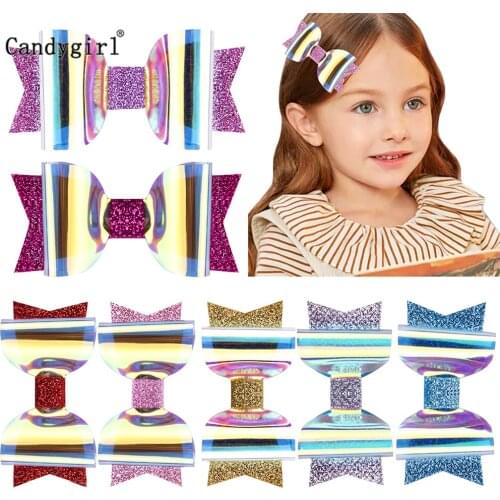 1Pairs Toddler Hair Ties Girls Sequins Ponytail Holder Glitter Hair Bands Bows Hair Clips for Little Infants Hair Accessories