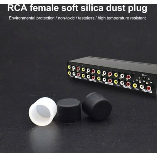 10pcs Silicone Protect Caps Hifi RCA Lotus Audio AV Signal Socket Anti-dust Protective Cap Hat anti-oxidation Cover Sets Jacket