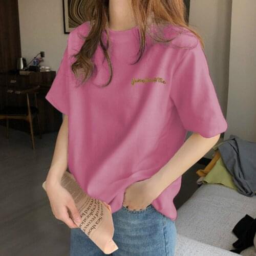 2021 summer Harajuku letter embroidery T Shirt Women Ullzang all-match T-shirts Cute Graphic Tshirts Fashion 90s Top Tees Female