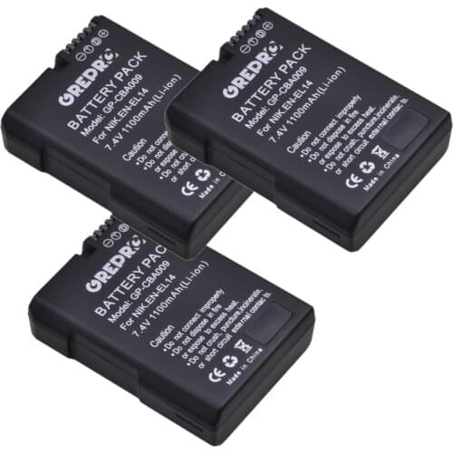 3Pcs EN-EL14 EN-EL14A EN EL14 EL14A Battery+ Type-C LED Charger for Nikon P7800 P7700 P7000 D5600 D5300 D5200 D3500 D3400 D3200