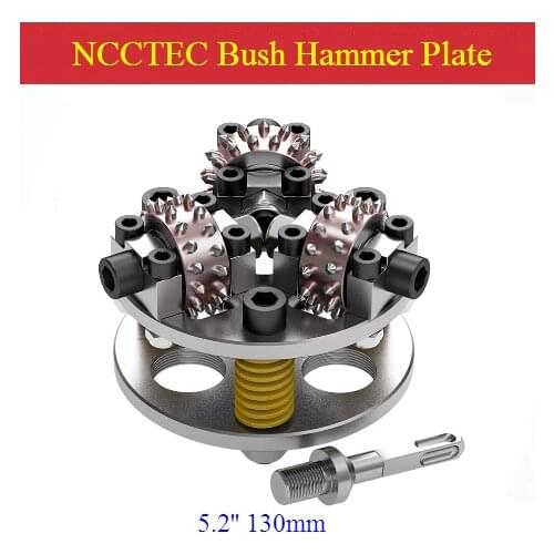 5.2'' Galvanized surface carbide bush hammer plate for concrete cement granite marble | 130mm Litchi surface alloy wheel Disk