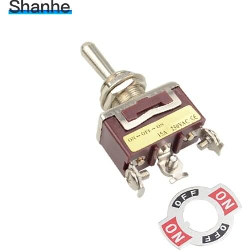 5pcs Silver Contacts high quality 3 screw momentary toggle switch,(ON) OFF (ON) spring return