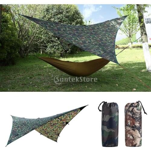 9x9ft Large Waterproof Sunshade Tent Rain Fly Tent Awning Canopy Tarp Hammock Shelter for Outdoor Camping Picnic