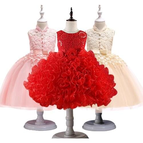 Girls Princess Flowers Ball Gown Weddings Dress Party Princess Dress Kids Clothes Girls Dresses for Christmas New Year custumes