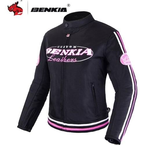 BENKIA Women Motorcycle Jacket Protective Gear Summer Mesh Moto Motocross Riding Jacket Chaqueta Moto For Four Seasons