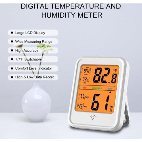 KKmoon Digital Hygrometer Thermometer Indoor Temperature and Humidity Gauge Monitor Meter with LCD Display for Home Bedroom