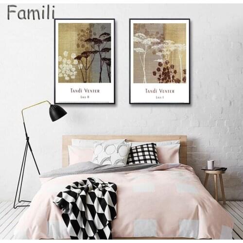 Nordic Decoration Vintage Poster Leaves Plant Wall Art Canvas Prints Minimalist Painting Wall Picture for Living Room Home Decor