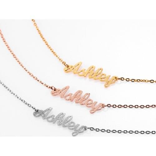 Custom Personalized Name Bracelet Charms Handmade Frosted and Gilded Jewelry Signature Love Bangles & Bracelet Gift for Women