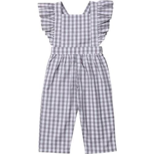 Pudcoco US Stock New Fashion Toddler Baby Girl Romper Jumpsuit Off Shoulder Striped Bib Bottom Pants Kids Outfit Clothes