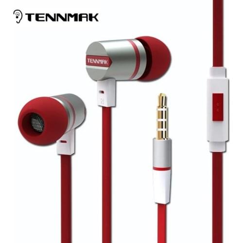 TENNMAK Dulcimer 3.5mm Metal Earphones Earbud with Microphone & Remote clear sound & strong bass free shipping