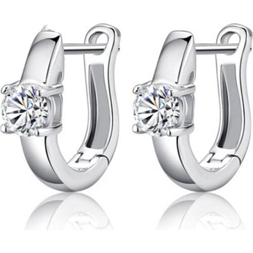 Fashion Silver Plated Exquisite Zircon Earrings Korean Fashion Female Jewelry Bridal Wedding Earrings Party Accessories