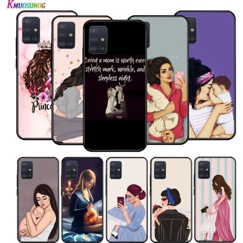 Silicone Soft Cover Hot Mom baby for Huawei P40 P30 P20 Lite E Pro P Smart Z Plus 2019 P10 P9 Lite Phone Case