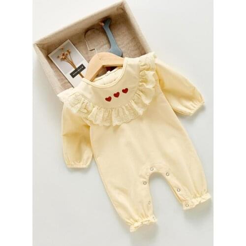 2021 Autumn New Baby Girl Heart Print Romper Cute Baby Long Sleeve Clothes Cotton Newborn Infant Jumpsuit 6M-3T